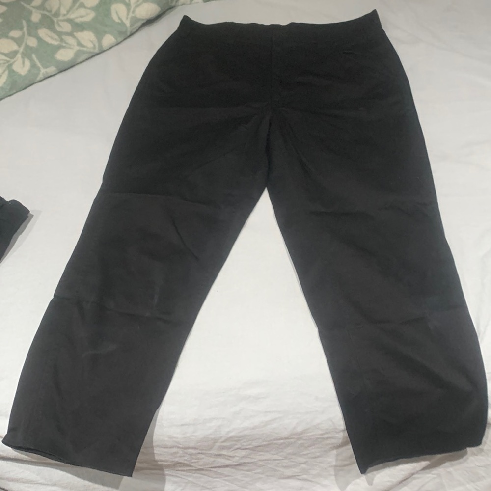 black, cut off pants